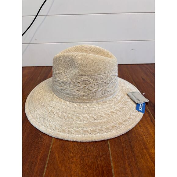 San Diego Hat Company Women’s Nellie Knit Fedora Hat Ivory Adjustable OS NWT